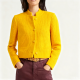 Bright Yellow Ribbed Knit Cropped Cardigan