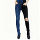 Blue & Black Two-Tone Distressed Skinny Jeans