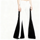 Black & White Color-Block Flared Denim Jeans
